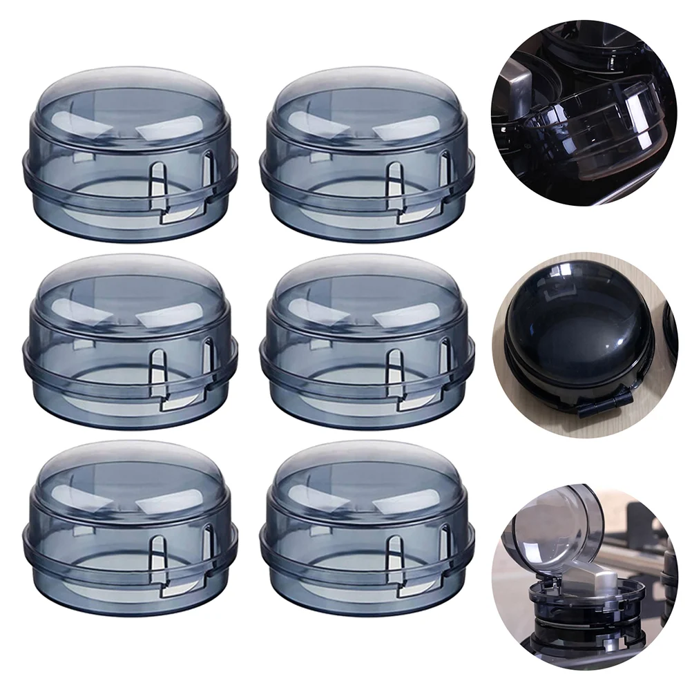 

8 Pcs Knob Cover Stove Protector Oven Switch Plastic Gas Kids Cooking Utensils Furnace Covers Cooker Child Safety Black