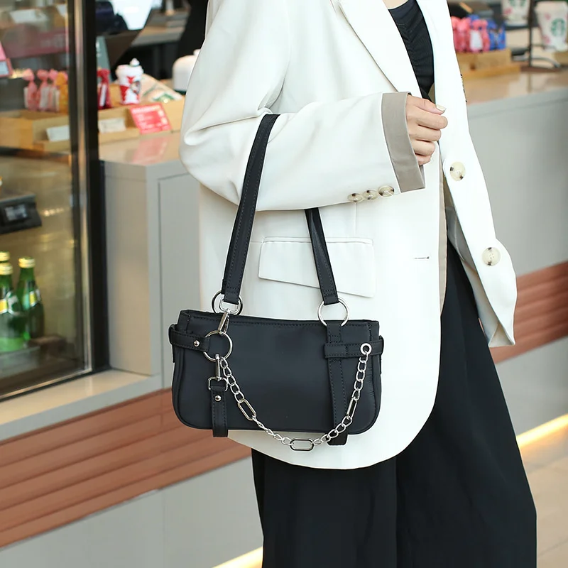 Handbag For Women 2023 New Fashion Nylon Bag Canvas Bag, Versatile Chain One Shoulder Handbag Motorcycle Bag Designer Clutch