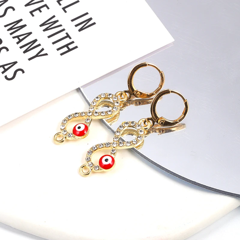 15Pcs 11*27MM Fashion Alloy Enamel Evil Eye Charms Connector Women DIY Jewerly Earrings Bracelet Necklace Making Accessories