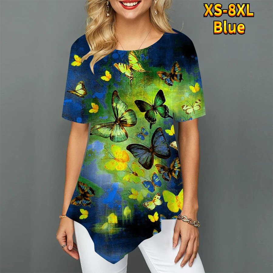 Женская зрелая ретро юбка с острым вырезом свободная женская футболка коротким