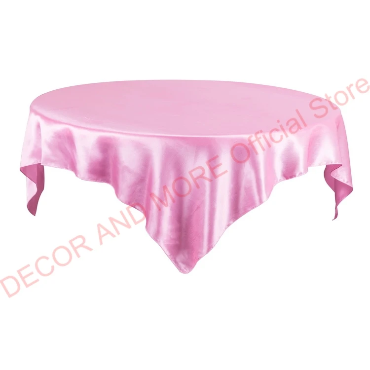 Скатерть квадратная из полиэстера однотонная атласная для стола свадебного