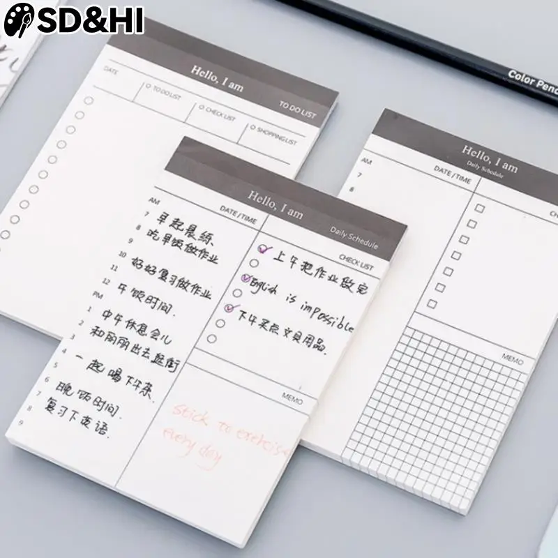 

Creative Daily Schedule Memo Pad To Do List Time Sticky Note Schedule Planner Stickers Office School Supplies Korean Stationery