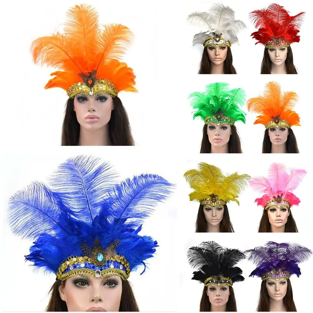 

Fashion Indian Peacock Kids Feather Headdress Hair Band Halloween Carnival Hair Accessories