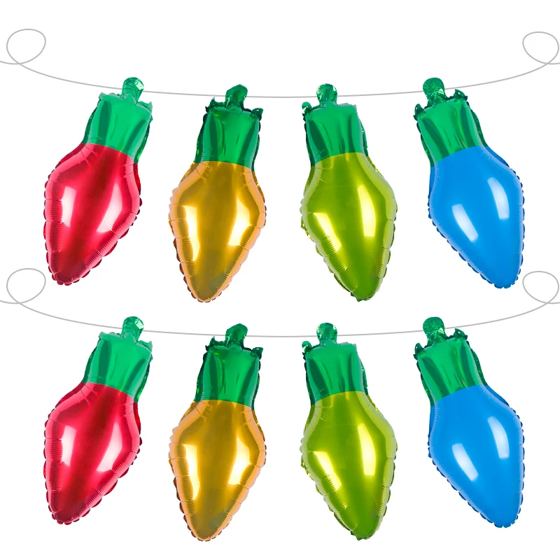 

4pcs Christmas Foil Balloons xmas colorful Light Bulb Balloon Christmas Decorations for home New Year 2022 Navidad Party Decor