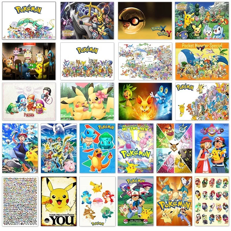 

Pokemon Pikachu poster home bedroom cafe decoration hanging painting core wall sticker