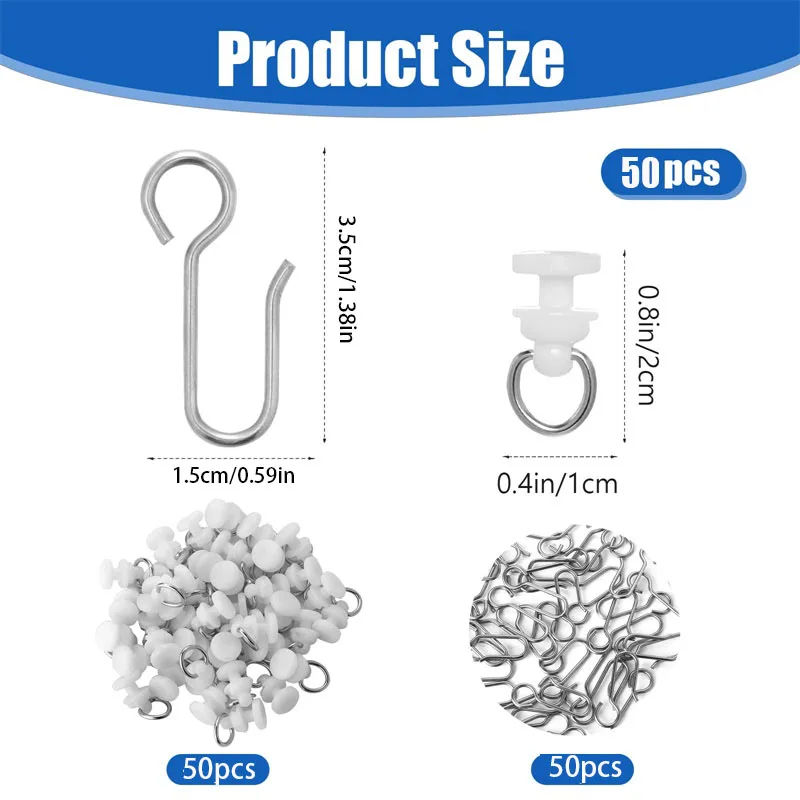 

50 Шт. Металлические S-образные Крючки Для Штор, Потолочные Крючки Для Штор