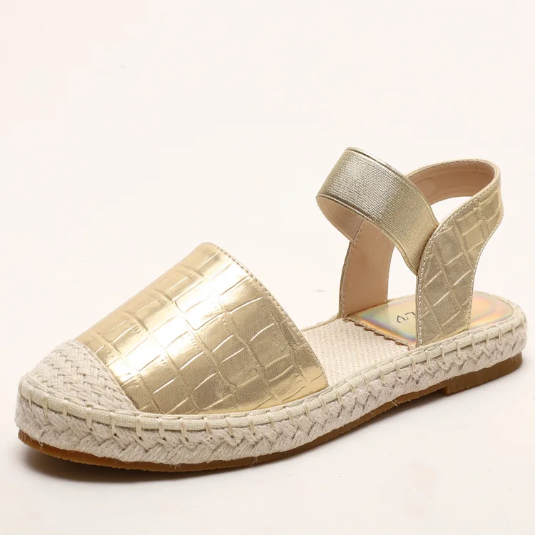 

Straw Woven Flat Toe Shoes Outerwear Fashion Soft-soled Woven Espadrilles Fashion Simple Light and Comfortable Sandals