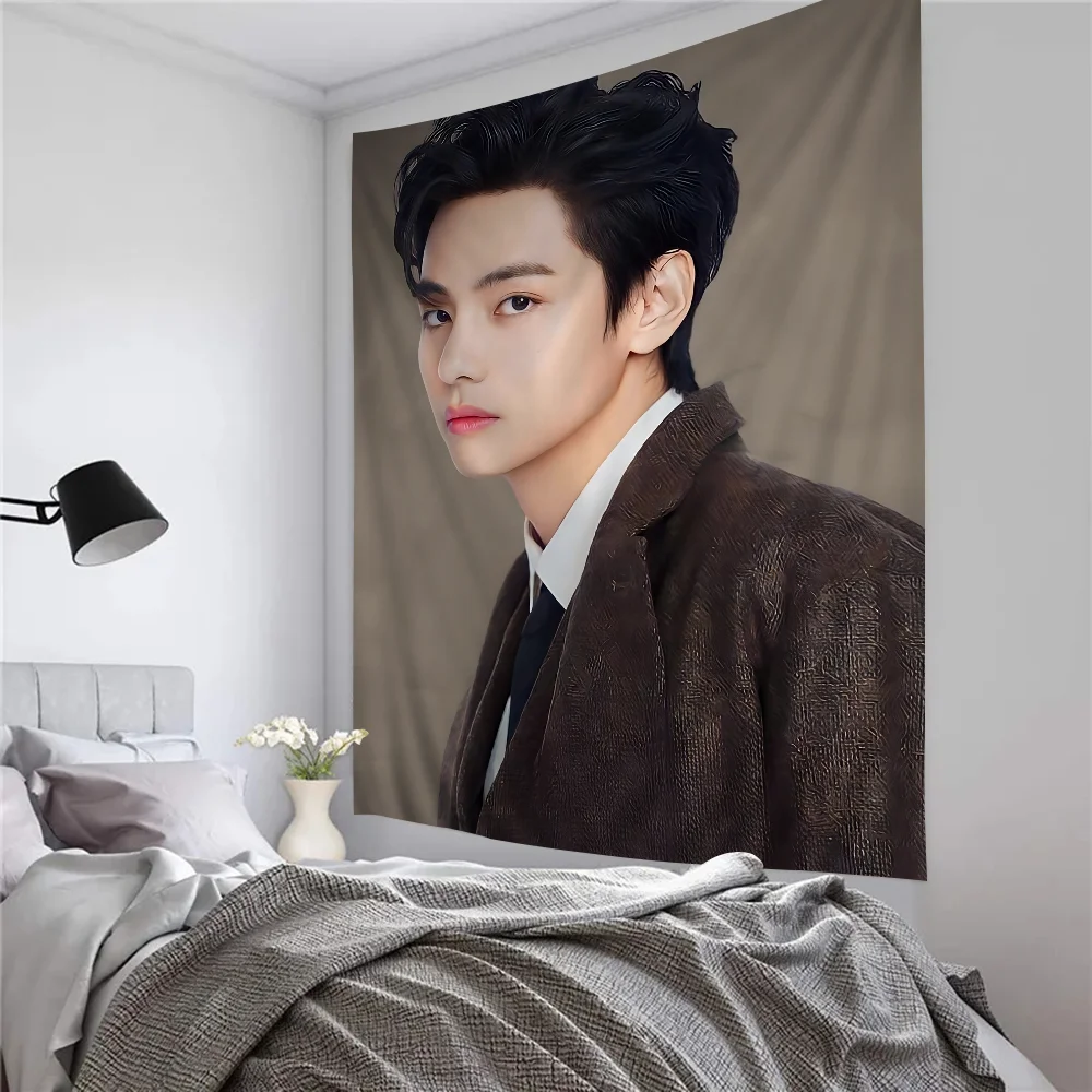 Гобелен Singer Kpop Kim Tae Hyung V гобелен в стиле аниме подвесной Таро хиппи настенная