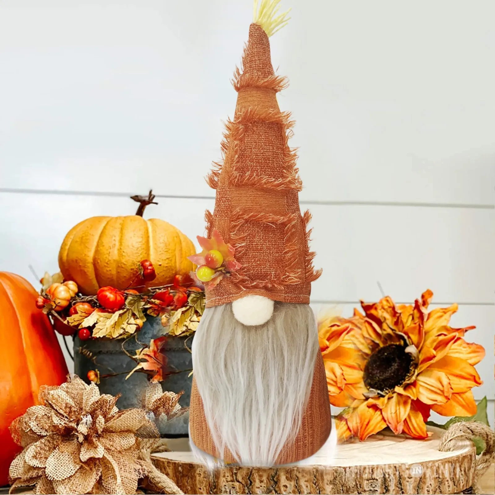 

Уличный Декор Gnome без лица, праздничная кукла-Гном на День Благодарения, тыква, Подсолнухи, украшение для дома