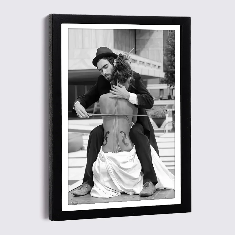 

Nordic Violin Artist Model Canvas Painting Photo Frames 5" 7" 8" Black Picture Frame Modern Art Luxury Photo Wall Wooden Frame