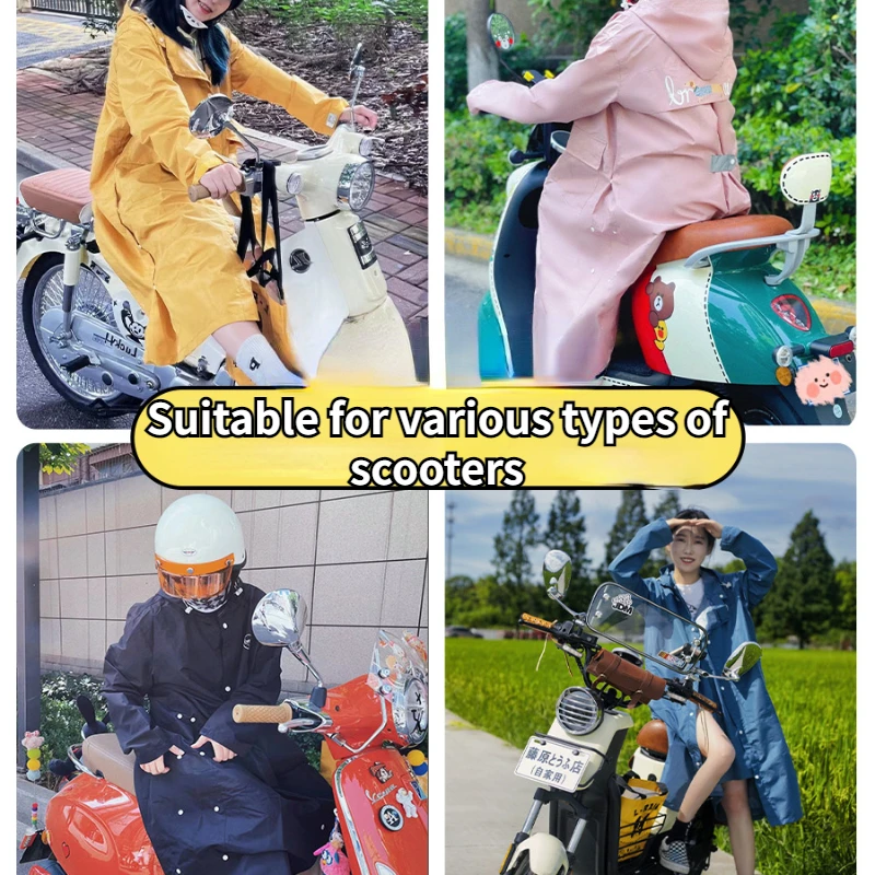 

New men's and women's raincoats for motorcycle riding, light and long, one-piece adult windproof rainstorm electric raincoat