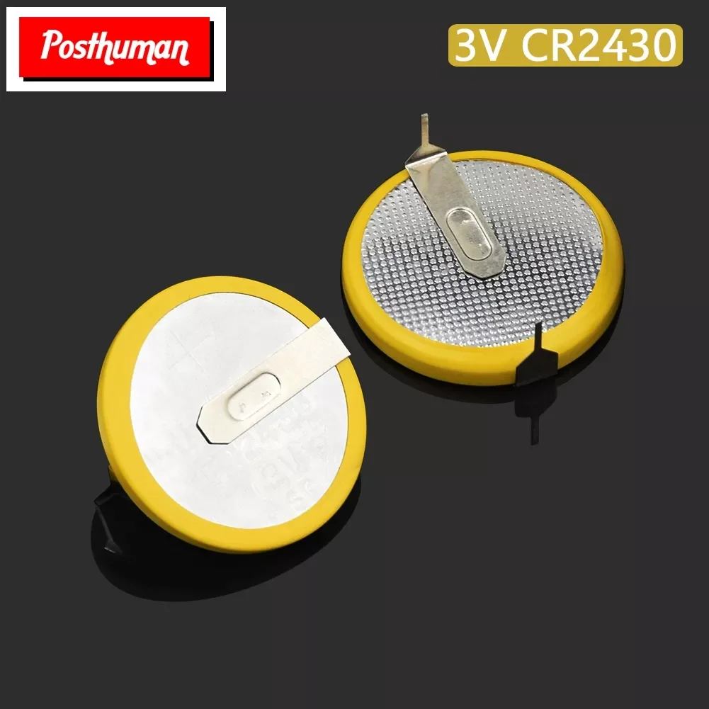 

2Pcs Lithium Manganese Battery CR2430 Bateri Replacement For E-dictionary Medical Device 2 Solder Tabs Button Coin Cell