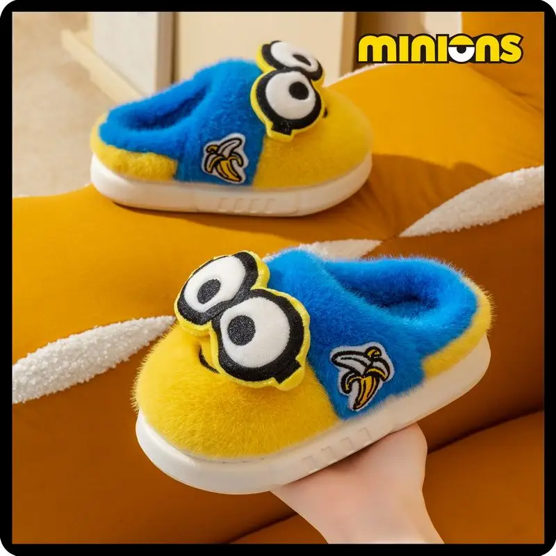 Симпатичные детские Нескользящие теплые тапочки на толстой подошве в стиле