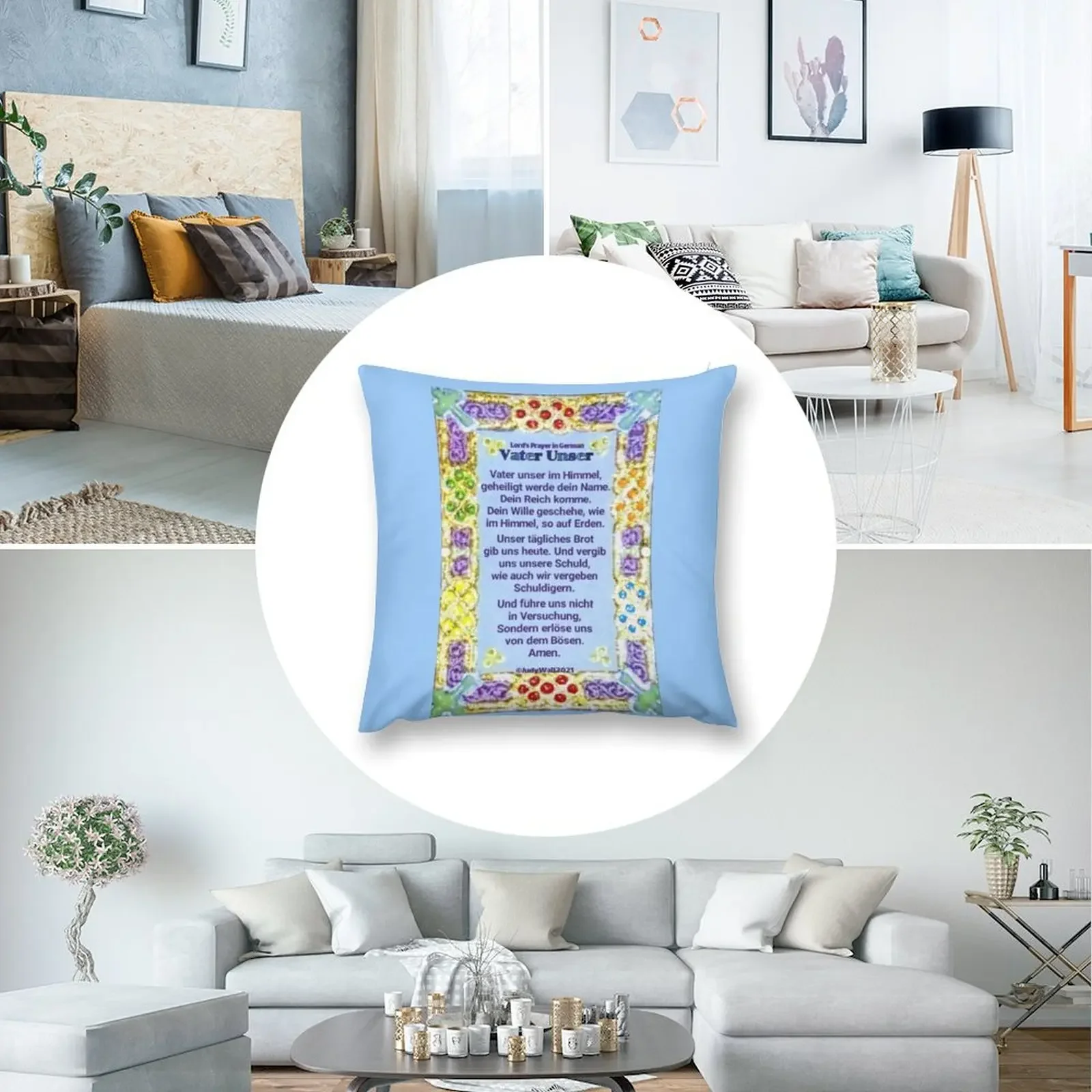 Немецкая Lord's Prayer Vater Unser декоративная подушка рождественская подушки для