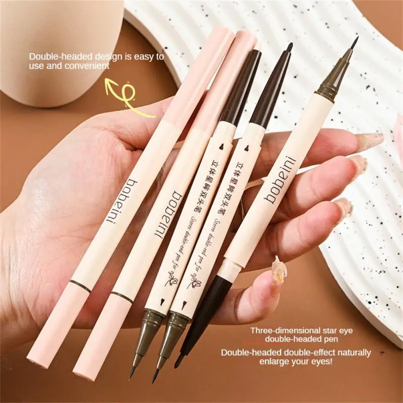 

double end Brown Gel Eyeliner Pencil Ultra-slim Liquid Eye Liner Shadow Smooth High Pigment Silkworm Gel Pen Lasting Eye Makeup
