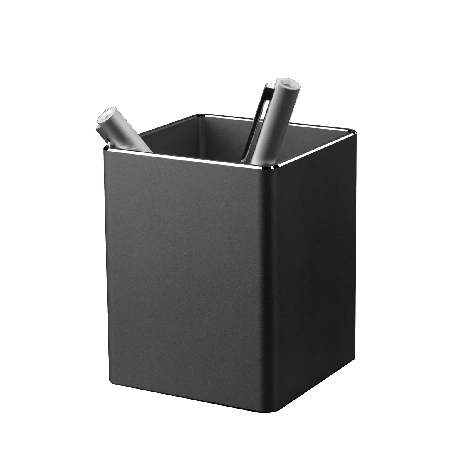 

2022 New Large Capacity Desk Pen Holder Pencil Storage Box Metal Square Durable Pencil Case For School Office Stationery