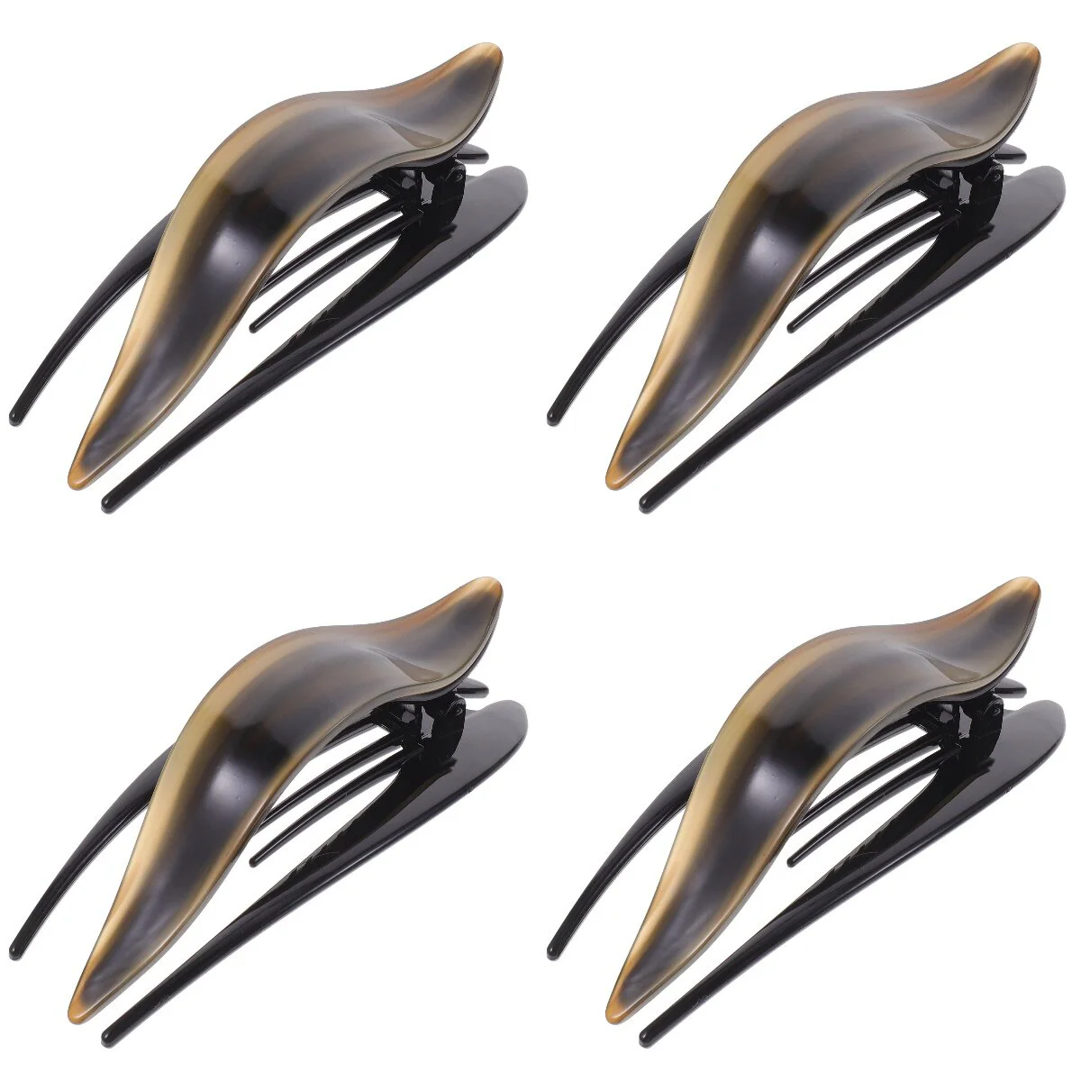 

4 PCS Hairpin Claw Clips French No Crease Flat Girls Acetic Acid Large Miss Thin Fine