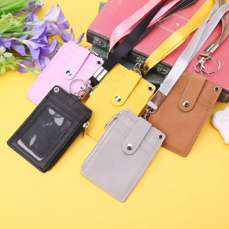 

Business Credit Card ID Badge Coin Purse Holder Neck Strap Lanyard Keychain 066C