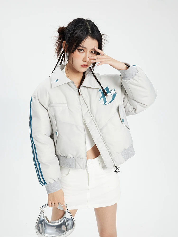 Короткий пуховик Женский дизайн Одежда на хлопковой подкладке Маленькая зимняя