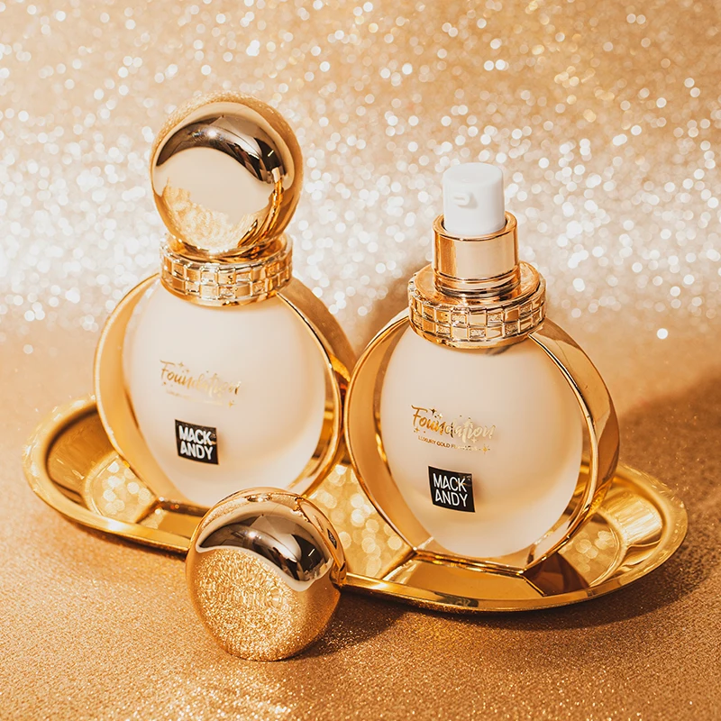 

Sdotter Luxury Gold Beautiful Skin Foundation Oil Control Moisturizing Nourishing Full Coverage Long Lasting Bright Face Base Ma