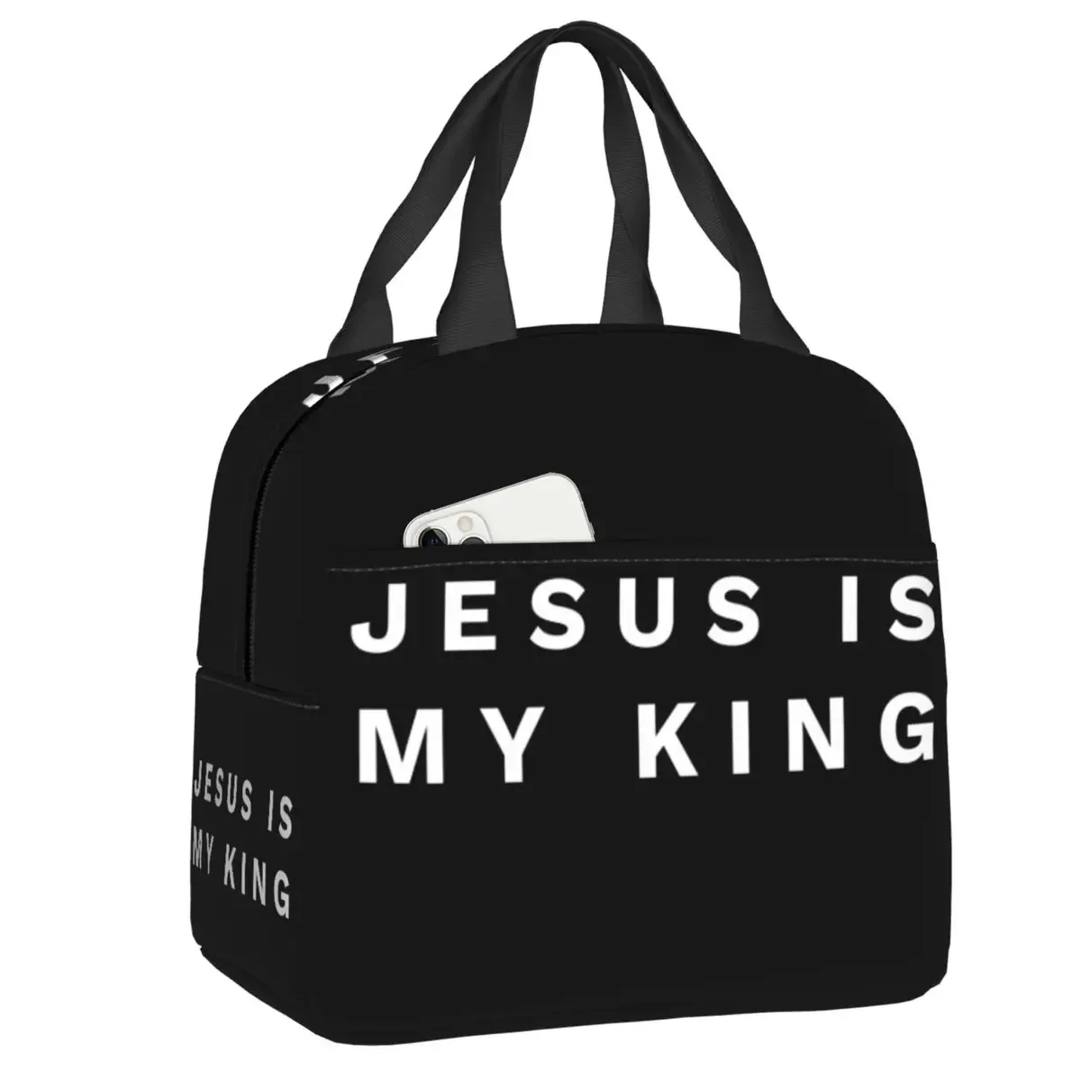 

Термоизолированный Ланч-бокс «Иисус мой король» для женщин, многоразовый школьный ранец с христианской верой для работы