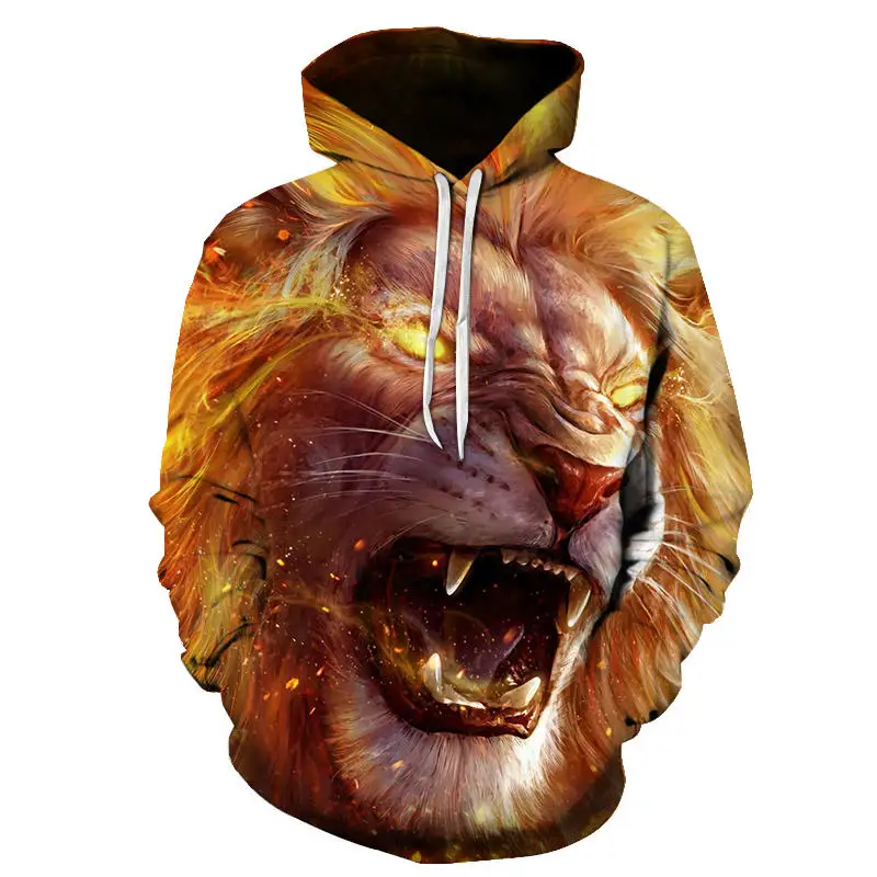 

Новинка толстовка с рисунком пламени Liger мужские женские детские топы с животными модный уличный 3d-принт тонкие свитшоты