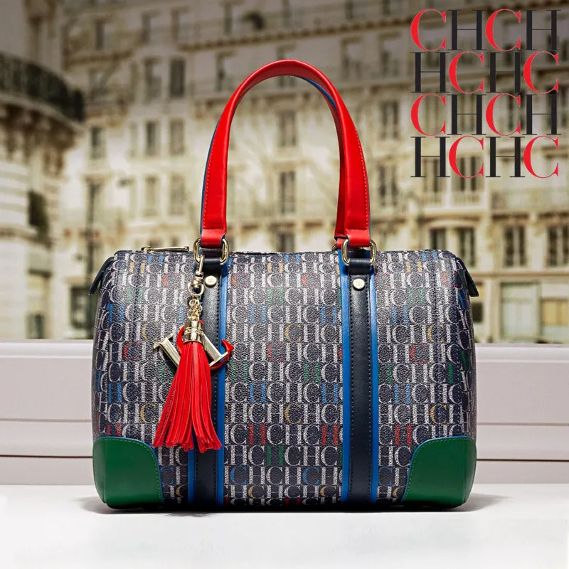 

Top Luxury Brand 100% Genuine Leather Fashion Ladies Big Handle Colorful Boston Bag 2022 New Designer Wallets and Handbags Bolso