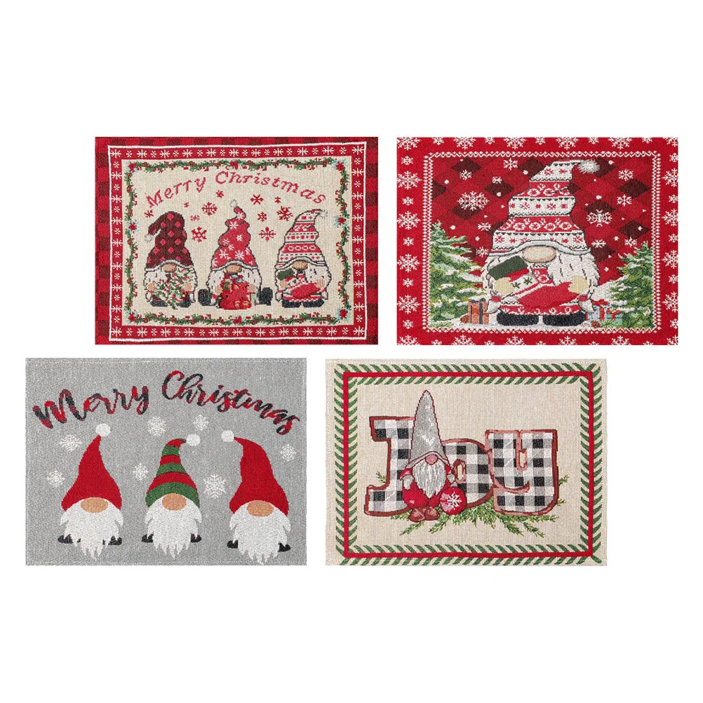 

Table Christmas Placemats Mats Placemat Mat Gnomedining Decorative Winter Place Holiday Cover Tablecloth Tabletop Resistant Heat