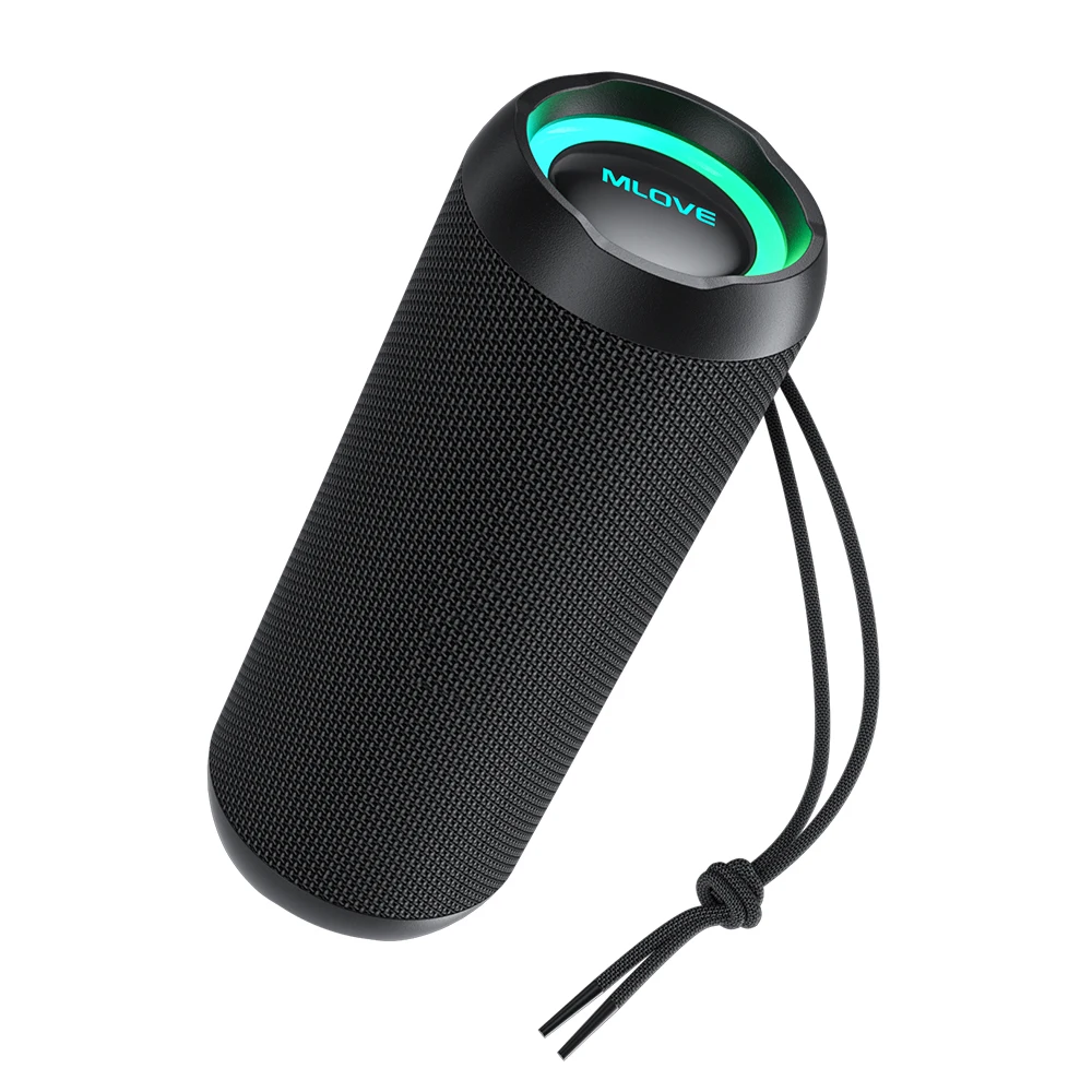 Уличная Bluetooth-Колонка MLOVE с одним касанием, водонепроницаемая IPX7, Micro SD-карта, разъем AUX-in, время работы 37 Часов, светильник