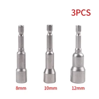 3pcsscrewdriver socket wrench specification 8mm 10mm 12mm strong magnetism hex sleeve nozzles nut driver for power tool