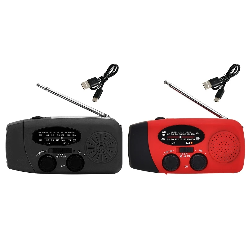 

Hand Crank Radio AM/FM NOAA Radio Solar Battery Operated SOS Alarm for Outdoor