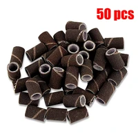 50pc sanding cap bands for electric manicure machine 80120180 grit nail drill grinding bit files pedicure tool accessory