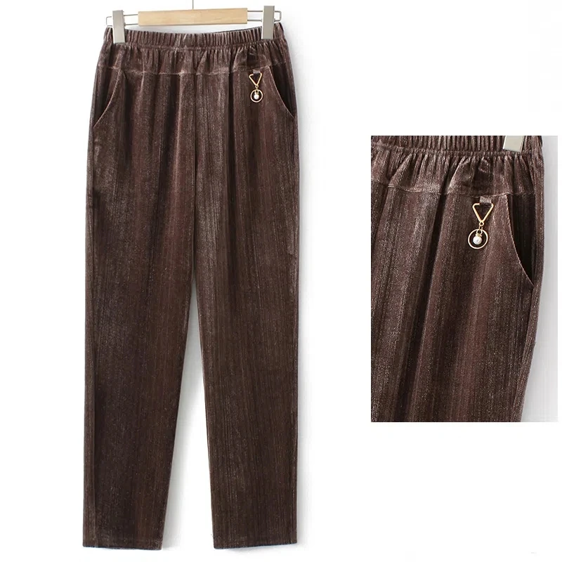 Женские повседневные брюки XL-8XL Длинные свободные с высокой талией новинка