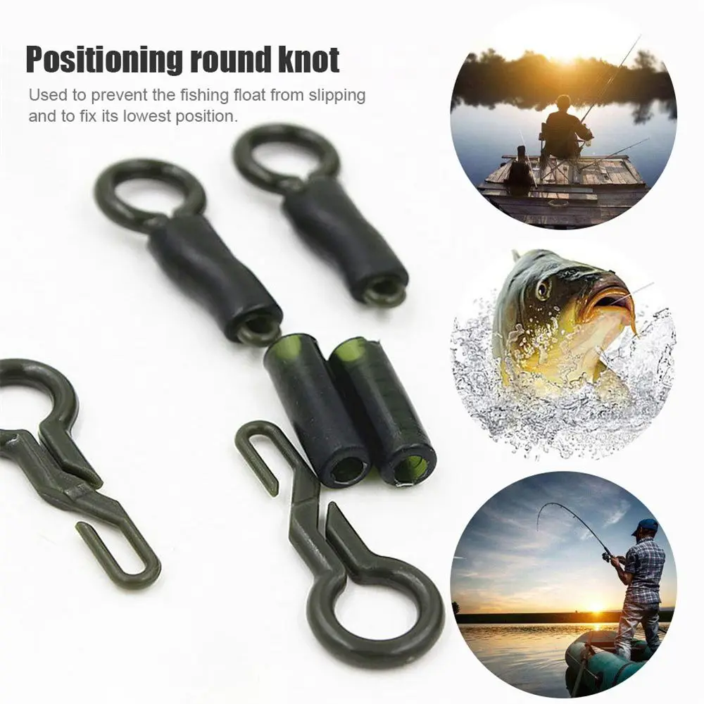 

20Pcs Angling Supplies Catfish Accessories Tackle For Carp Rig Connector Locking Tube Silicone Sleeves Back Lead Clips