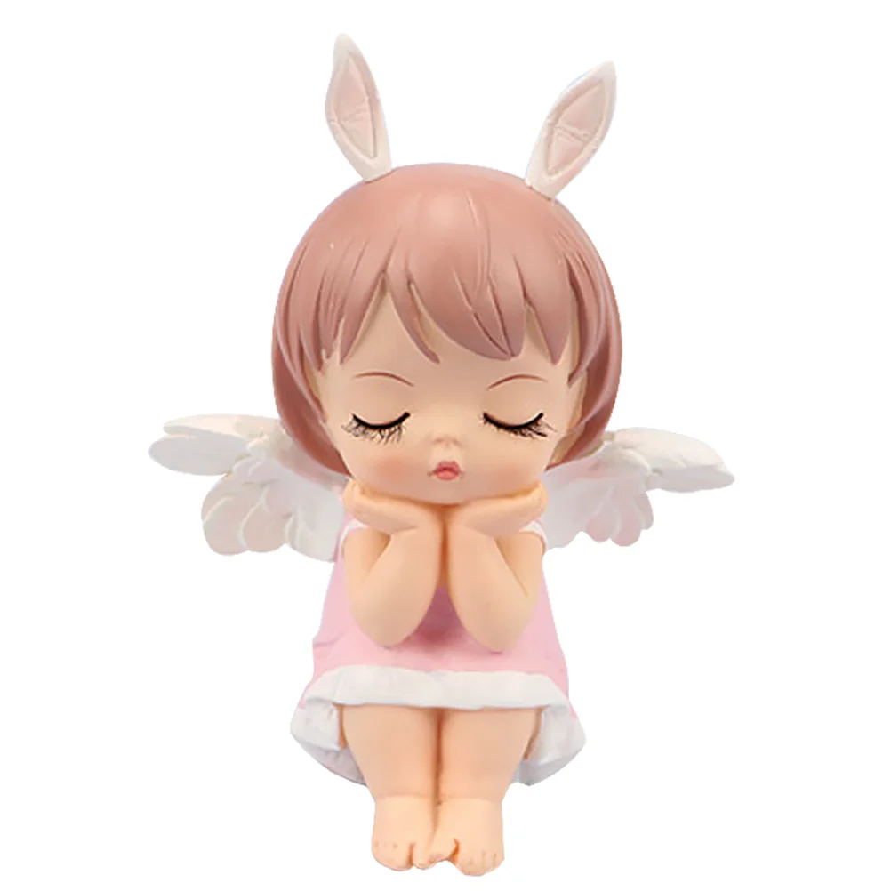 

Angel Cake Figurine Topperstatue Birthday Figurines Girl Decor Couple Girls Sculpture Ornamentdecoration Garden Resin Desktop