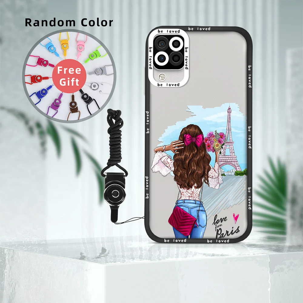 

For Samsung A11 Fashion Girl Case for Samsung A12 A71 A21S A32 4G A72 S22 Plus S22Ultra A52 A52S A53 5G Shockproof Phone Cover