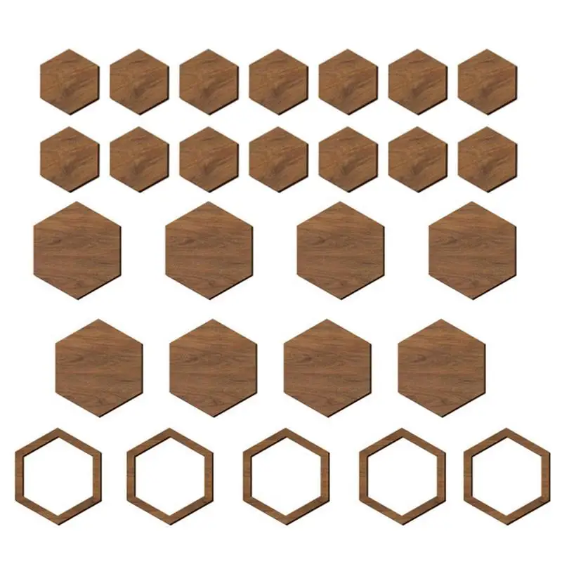 

Honeycomb Wood Wall Art 27pcs Wood Hexagon Decorations Hexagon Wood Wall Art For Home Living Room Bedroom Decor DIY Craft And