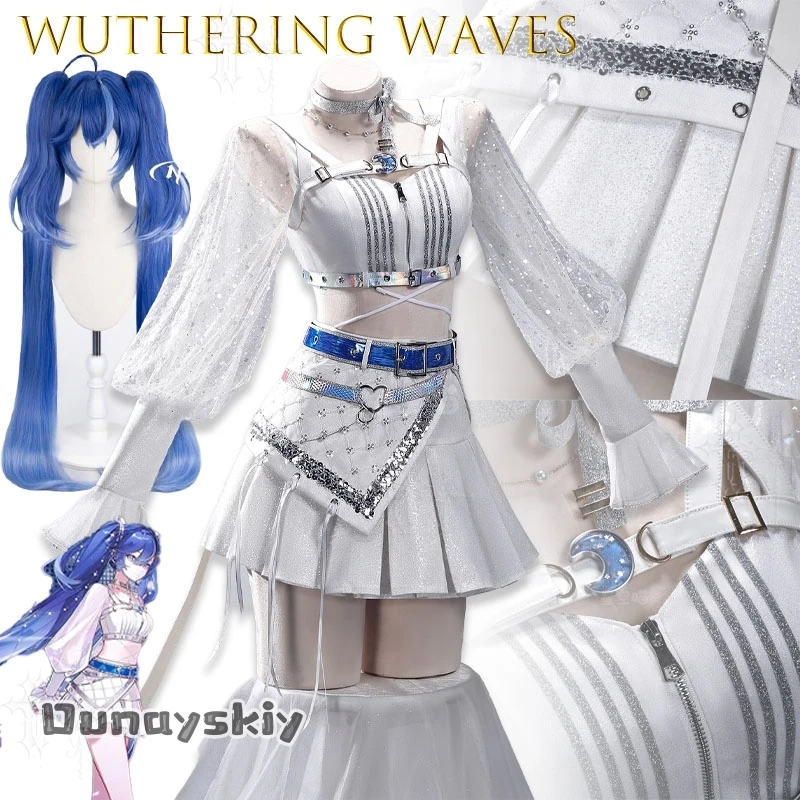 Фото Костюм для косплея Wuthering Waves Solar 5 Birthday Party Yuno, полный комплект, платье персонажа аниме-игры для женщин, для вечеринки на Хэллоуин №1