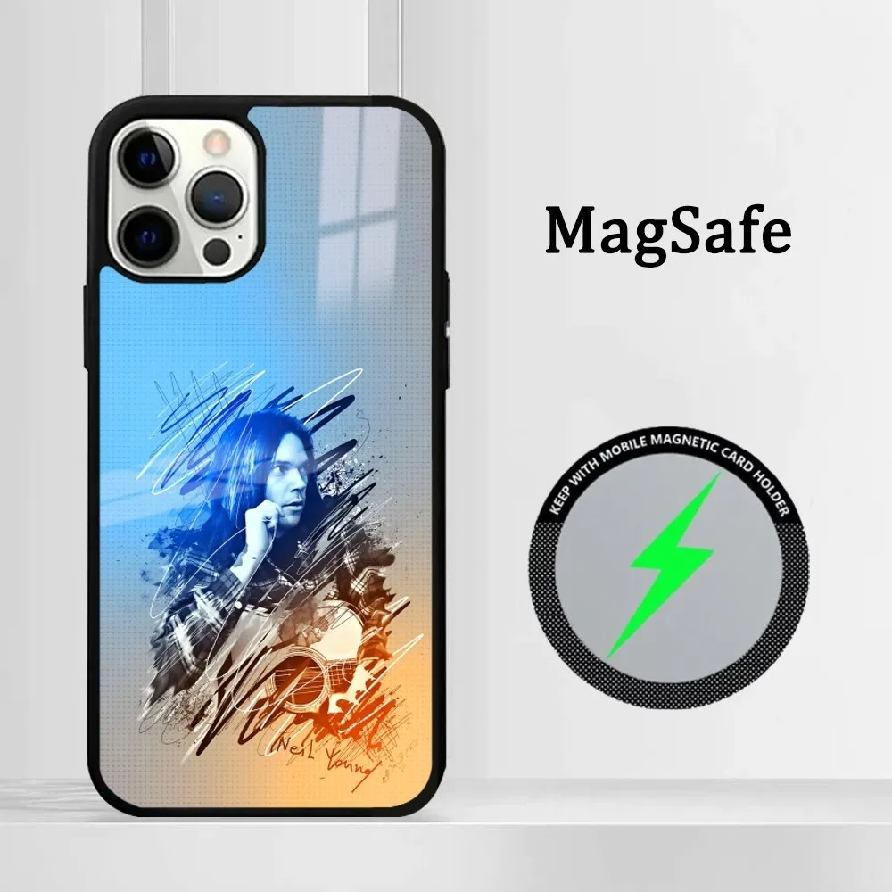 Чехол для телефона N-Neil Y-Young в стиле хип-хоп iPhone 16 15 14 13 12 11 Pro Max Plus Mini Magsafe Mirror