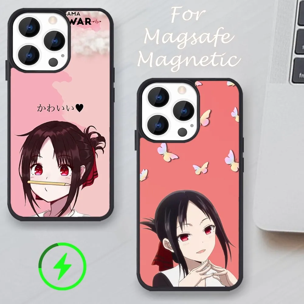 Чехол для телефона с комиксами K-Kaguya-sama iPhone 11 12 13 14 15 Pro Max Plus Mini X Magsafe Магнитный