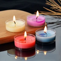 10pcs aromatherapy tea wax round color transparent shell scented birthday candles macaron small birthday candle gift