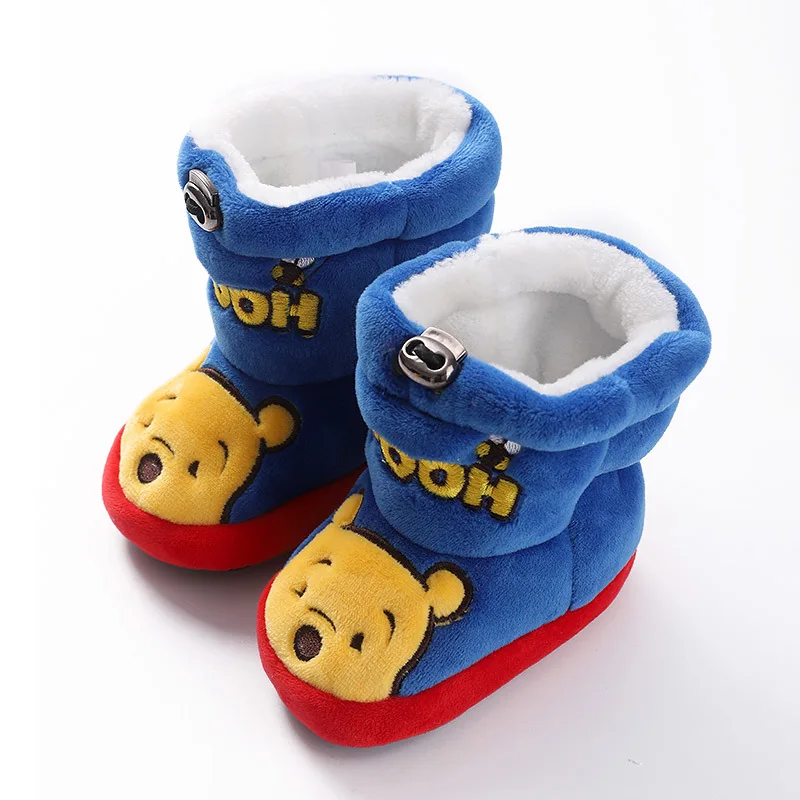 Disney Cartoon Boots Winter Shoes Baby Warm Newborn Toddler Shoes Boots Winter Girl Boy Shoes Soft Sole Snow Boots 0-18M