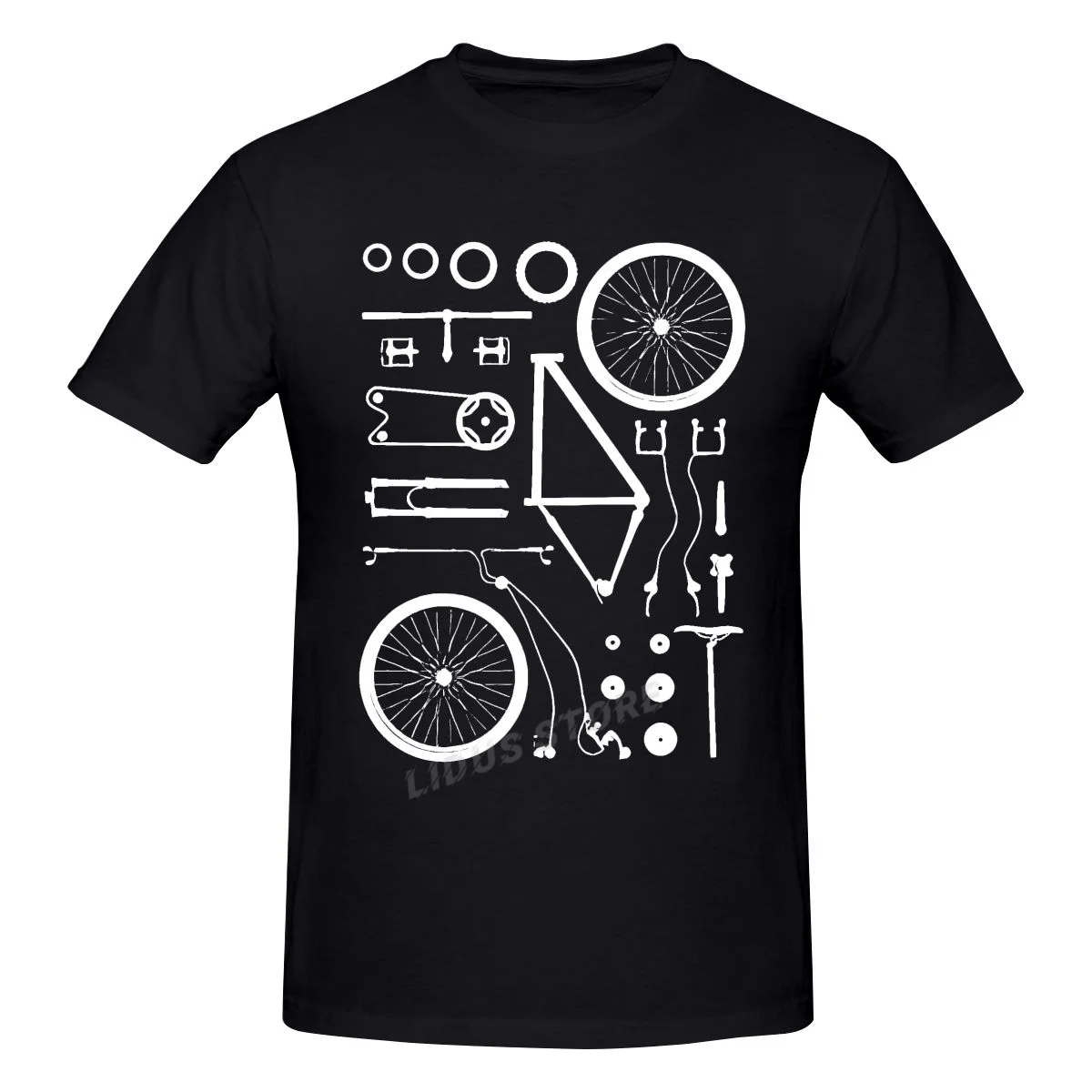 

2022 Fashion Leisure Bicycle MTB Mountain Biker Exploded Into Parts T-shirt Harajuku Streetwear Graphics Tshirt Brands Tee Tops