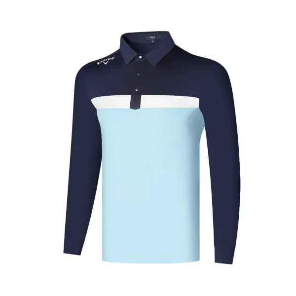 Men's Golf Long-Sleeved T-Shirt Elastic Polo Shirt Sport Clothing Quick Dry 2023 Spring Autumn
