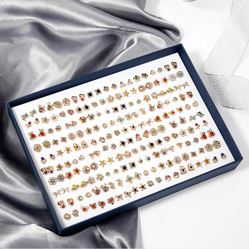 100 пар серег для женщин винтажные серьги в форме животных стиле панк с кубическим