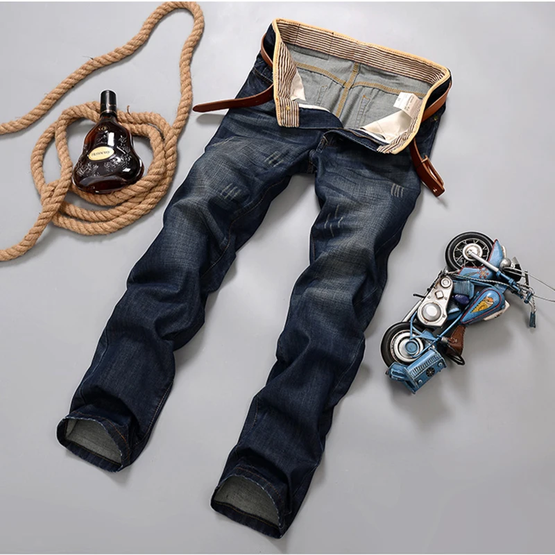 2023 Casual Jeans Men Business Straight Jeans Stretch Denim Pants Trousers Slim Fit Classic Cowboys Young Man Jeans  Jeans
