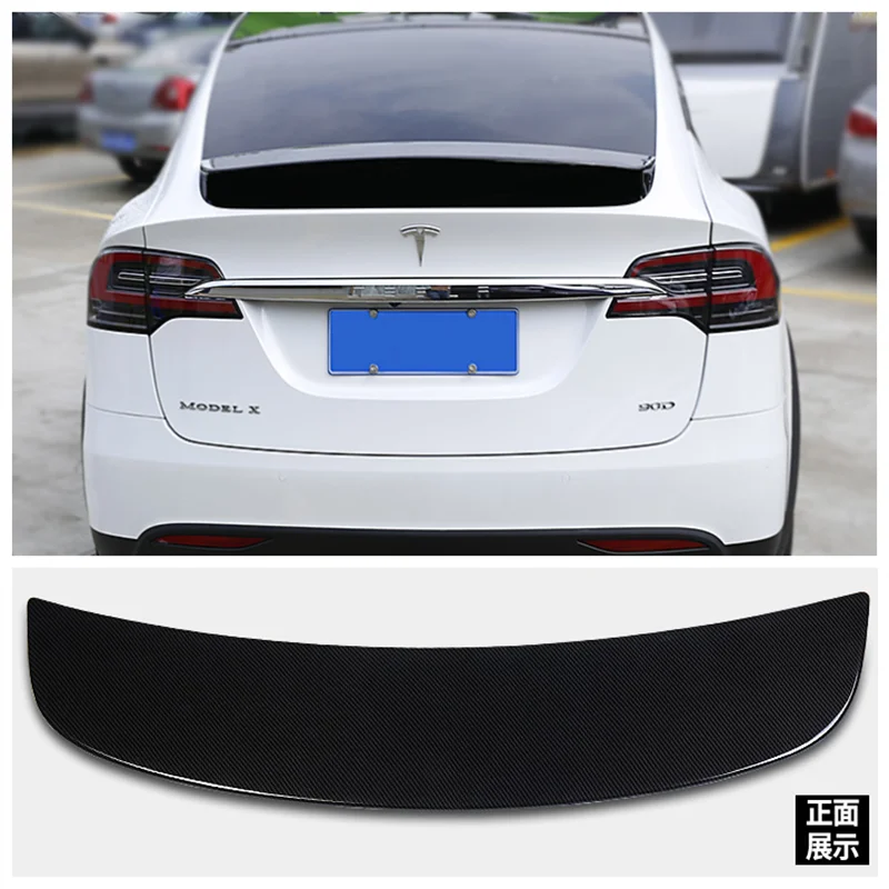

Fits For Tesla Model X 2016 2017 2018 2019 2020 2021 2022 2023+ High Quality ABS Carbon Rear Trunk Lip Spoiler Wing