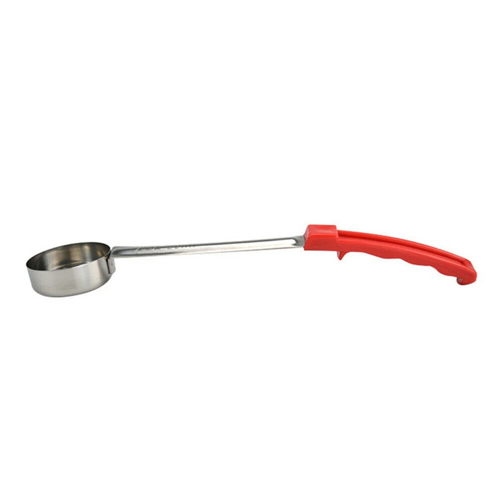 

Pizza Spread Sauce Ladle Rubber Handle Flat Bottom Kitchen Cooking Spoon Stainless Steel Measuring Stir Soup Spoon -2 Oz