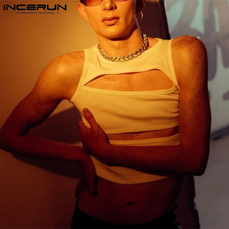 

Stylish New Men's Solid All-match Simple Comfortable Waistcoat Stylish Casual Tops 2022 Male Hot Sale Hollow Vests S-5XL INCERUN