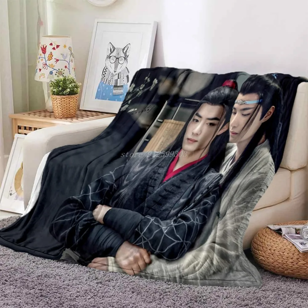 

Drama The Untamed xiao zhan wang yi bo Soft Throw Blanket Throw Blanket Soft Cartoon Printed Bedspread Bedspread Sofa Gift